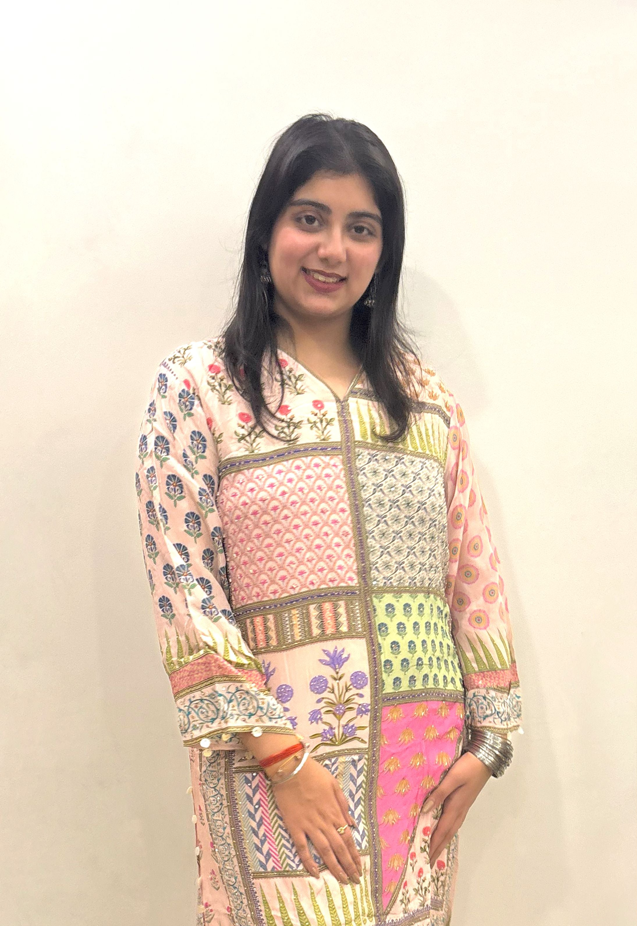 Pastel Printed Crepe Suit with Stylish Design
