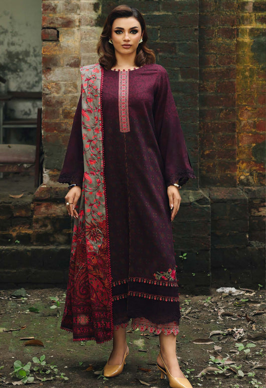 Maroon Red Floral Festive Print Linen Suit Set - Charizma's Collection