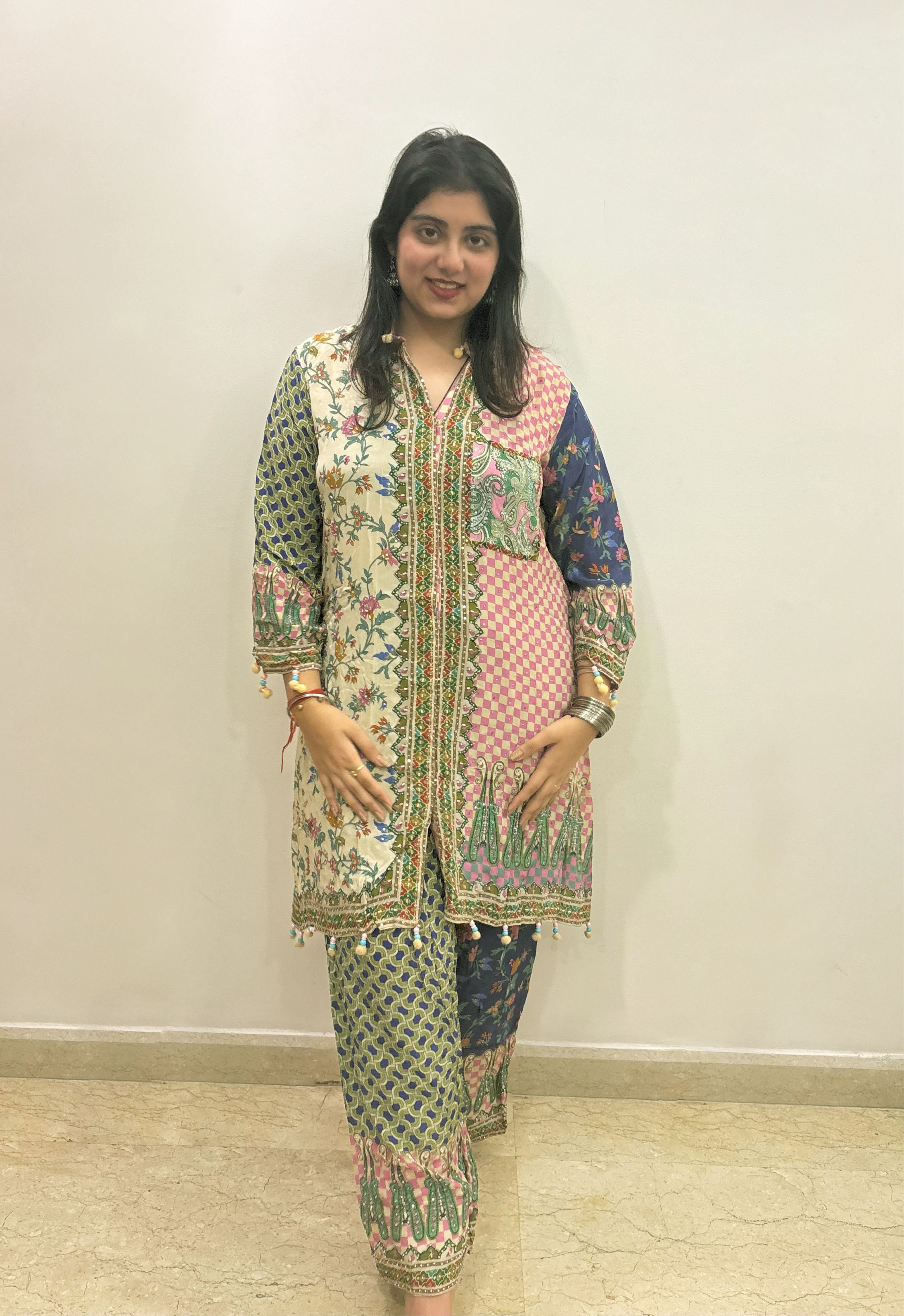 Multicolor Printed Crepe Suit with Modern Ethnic Touch