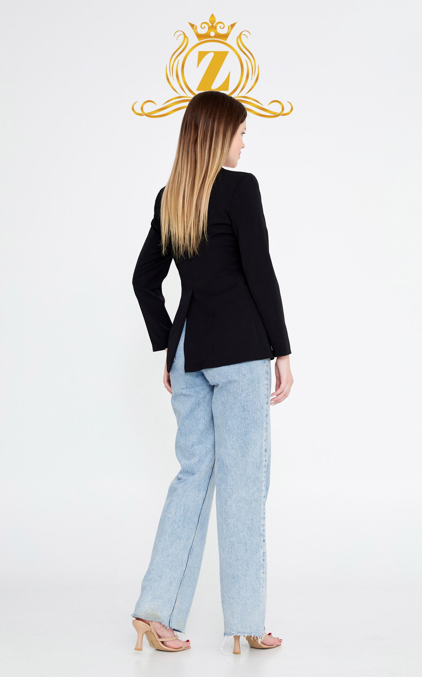 Long Sleeve Crepe Solid Color Regular Jacket