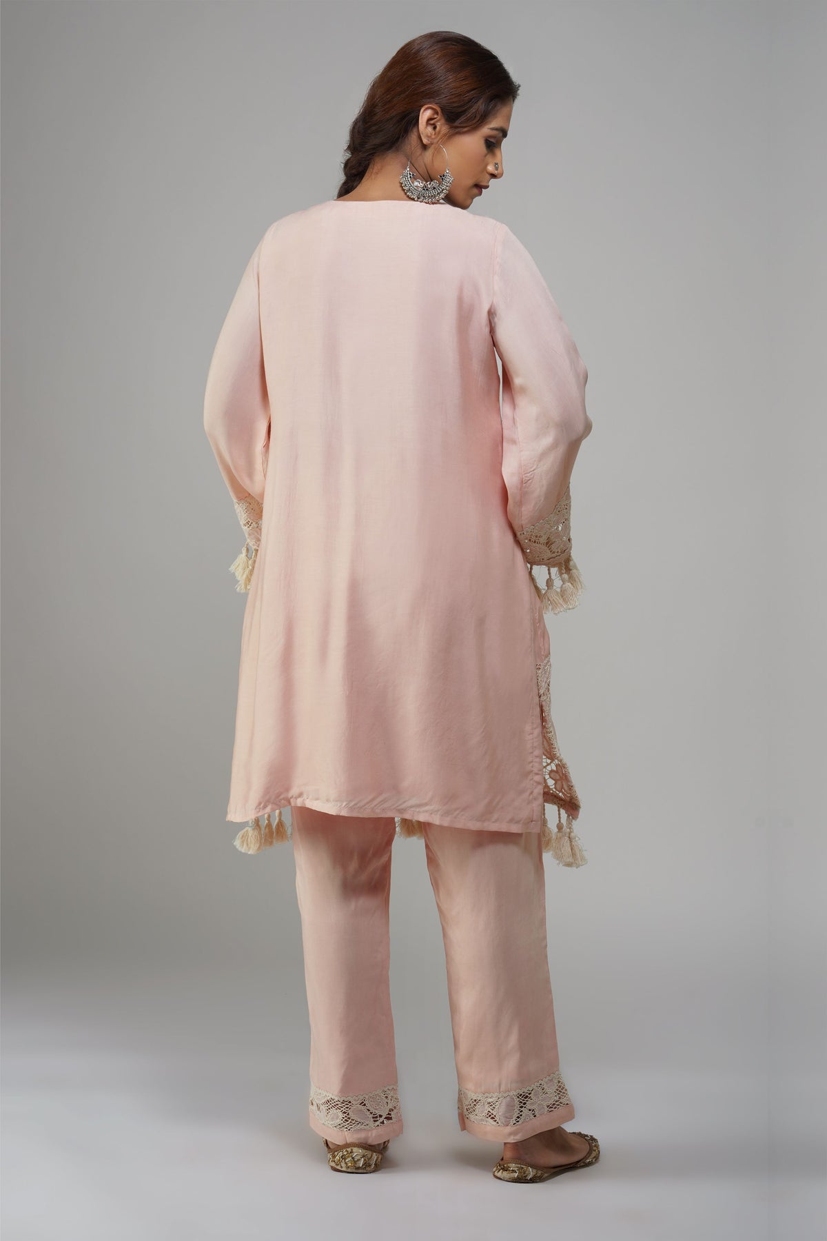 Pastel Pink Cotton Tunic Set - Noor-e-Rang