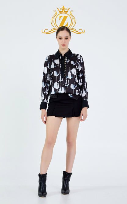 Long Sleeve Patterned Regular Shirt