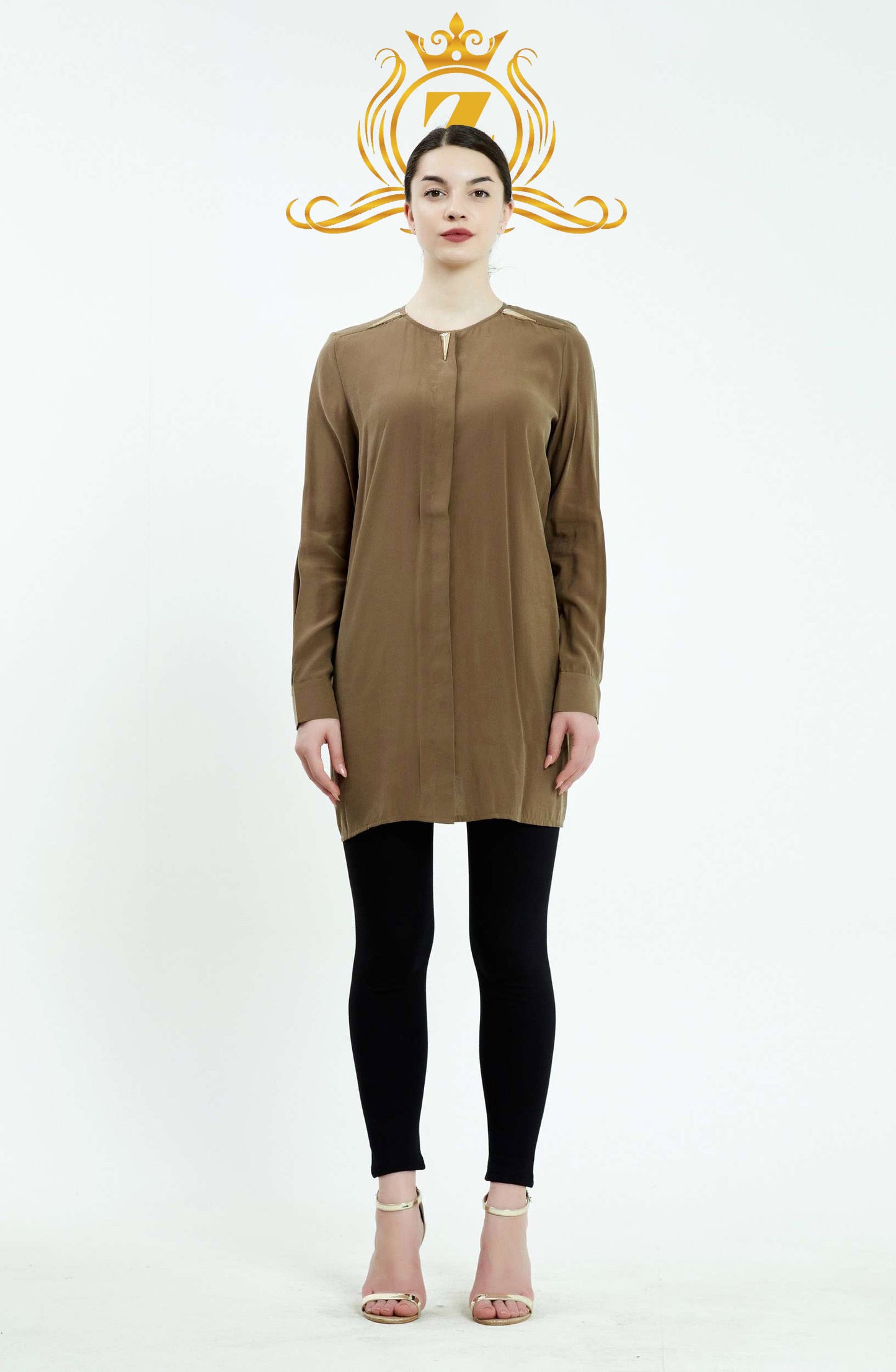Long Sleeve Solid Color Regular Tunic 