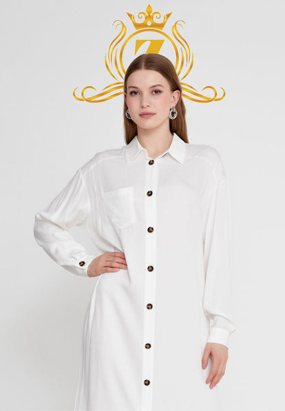 Long Sleeve Midi Linen Column Regular Casual Dress