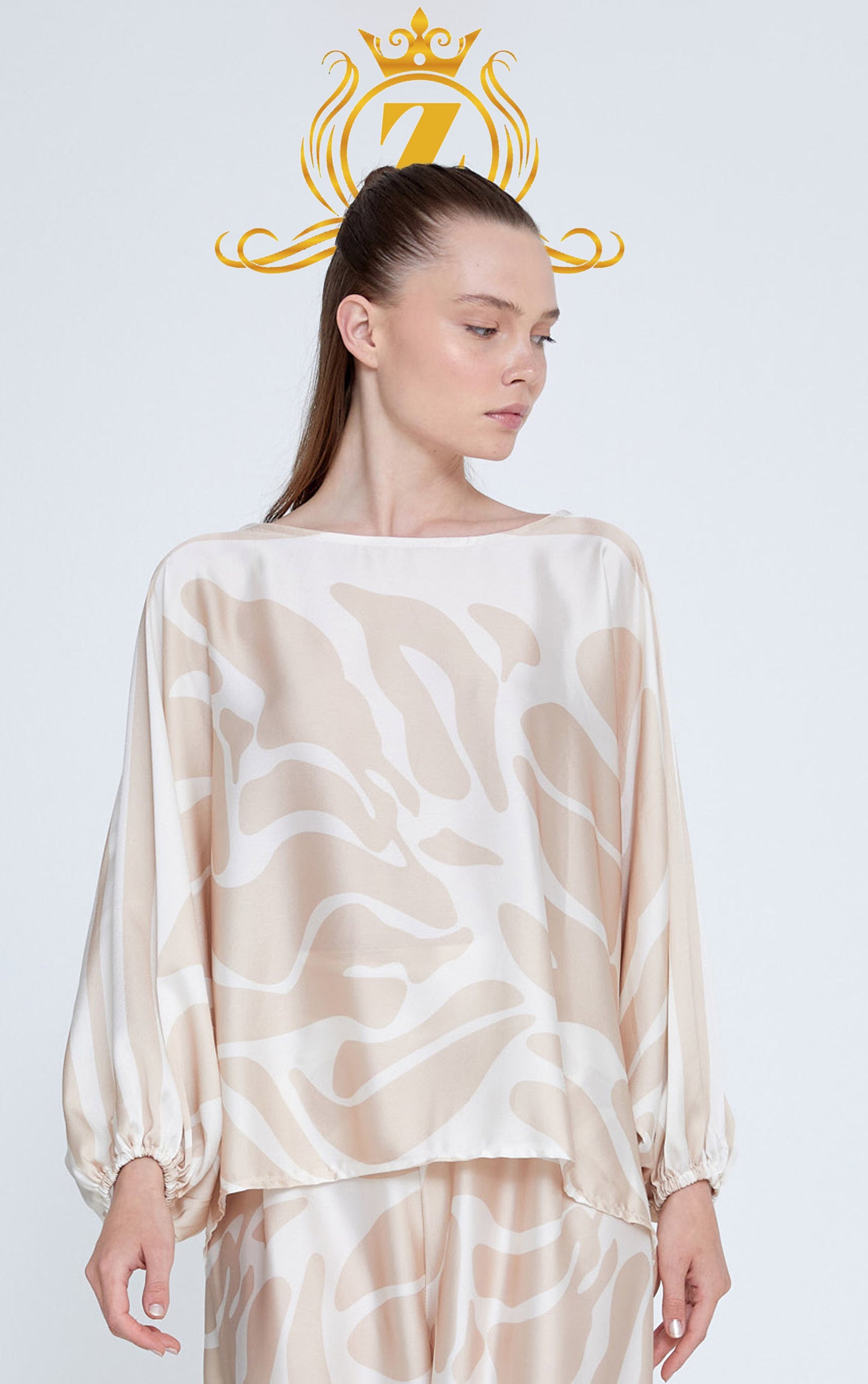 Long Sleeve Patterned Regular Blouse 