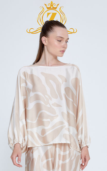 Long Sleeve Patterned Regular Blouse 