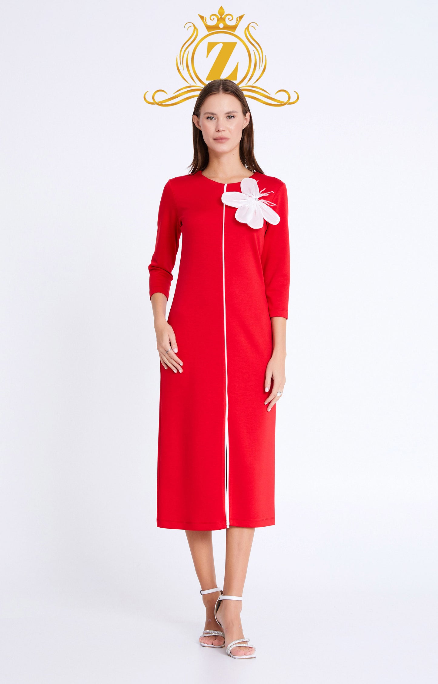 Mid-Length Midi Cotton Column Regular Casual Dress 
