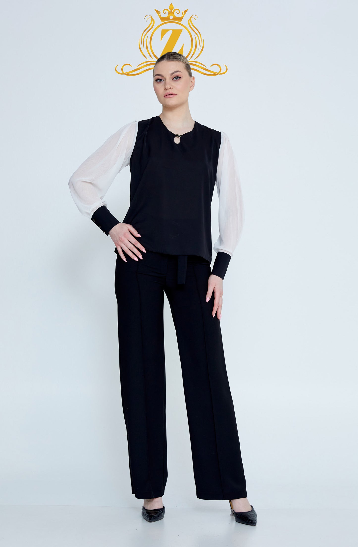 Long Sleeve Solid Color Regular Blouse dim