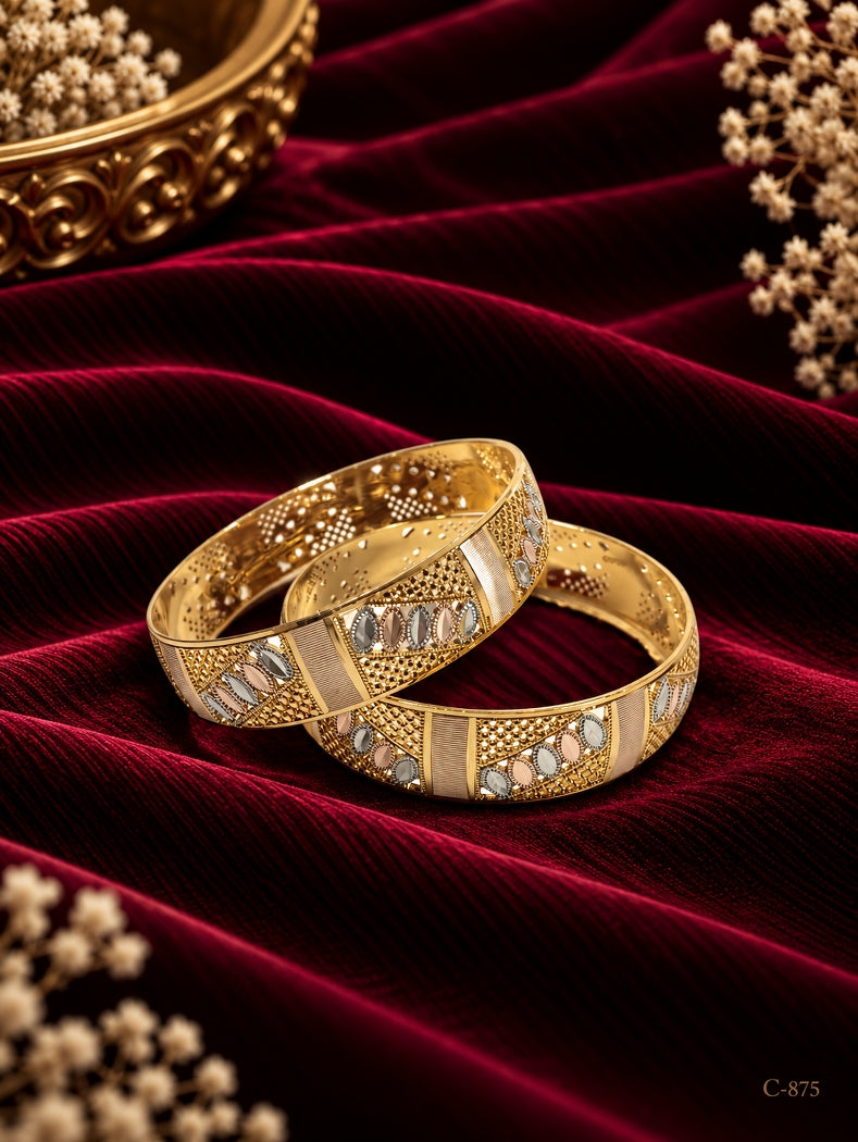 Gold Plated Bangles for Women, Traditional Wear Jewellery Set