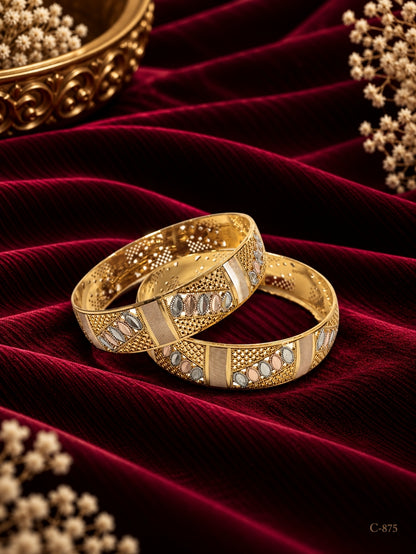 Gold Plated Bangles for Women, Traditional Wear Jewellery Set
