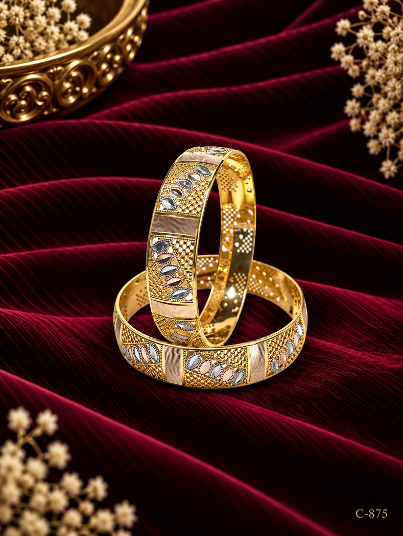 Gold Plated Bangles for Women, Traditional Wear Jewellery Set