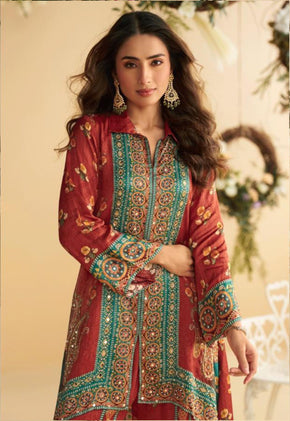 Designer Crepe Silk Printed Co-ord Set for Women - Zaalima Fashion