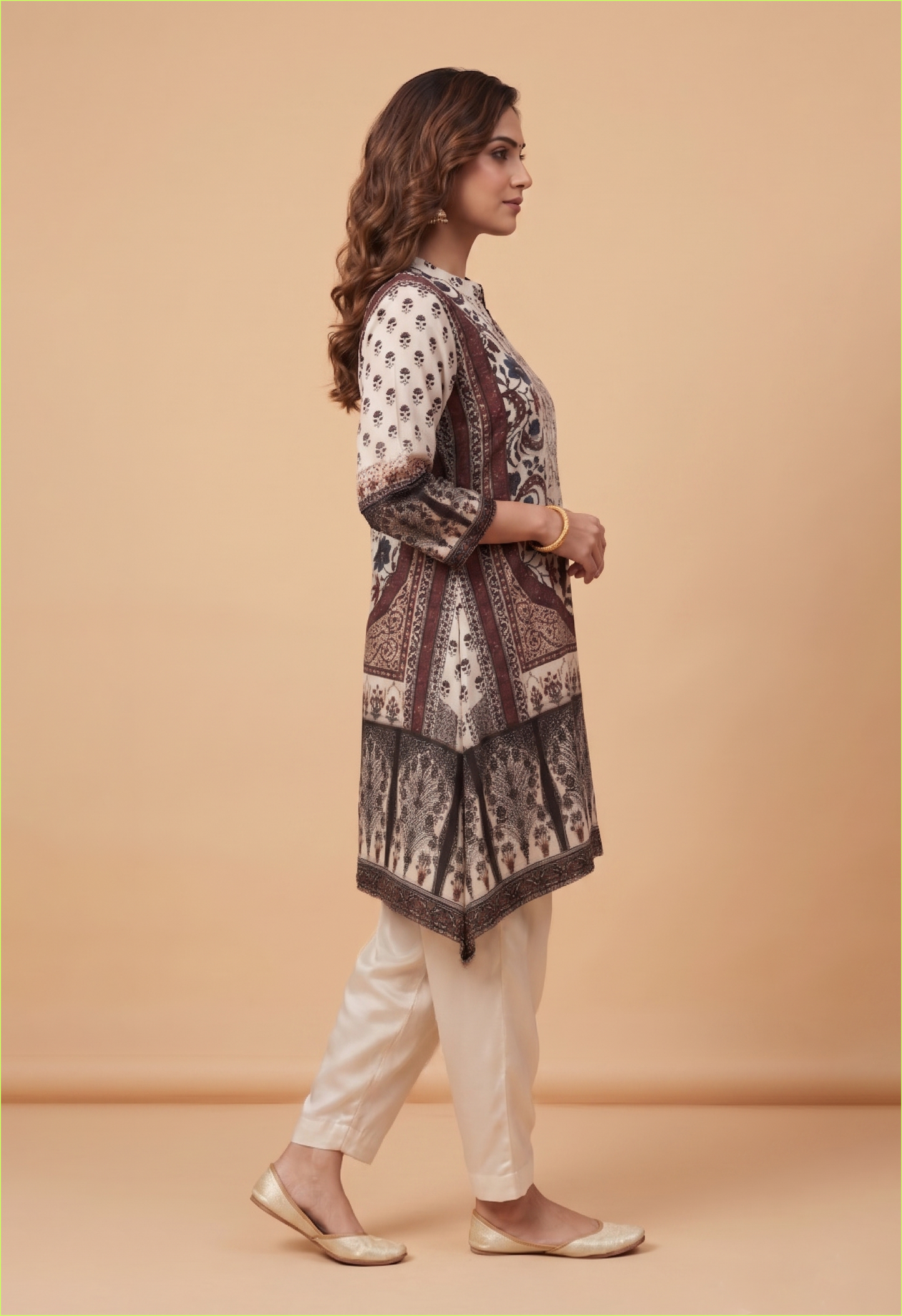 Elegant Floral Printed Crepe Kurta Pant Set for Sophisticated Ethnic Everyday Wear