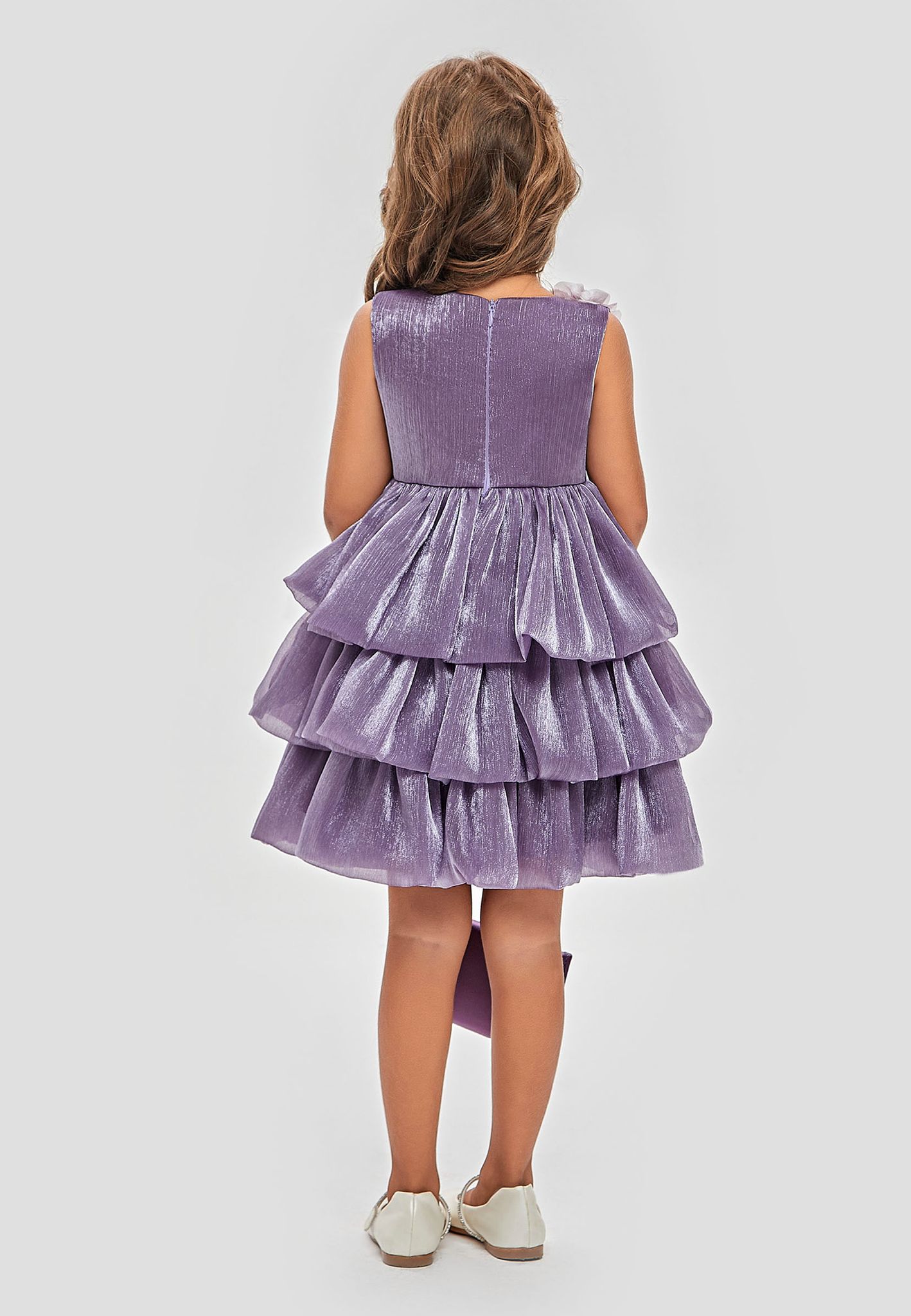Lavender Shimmer Dress for Girls | Designer Kidswear Outfit