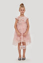 Soft Peach Embellished Dress for Girls | Stylish Occasionwear