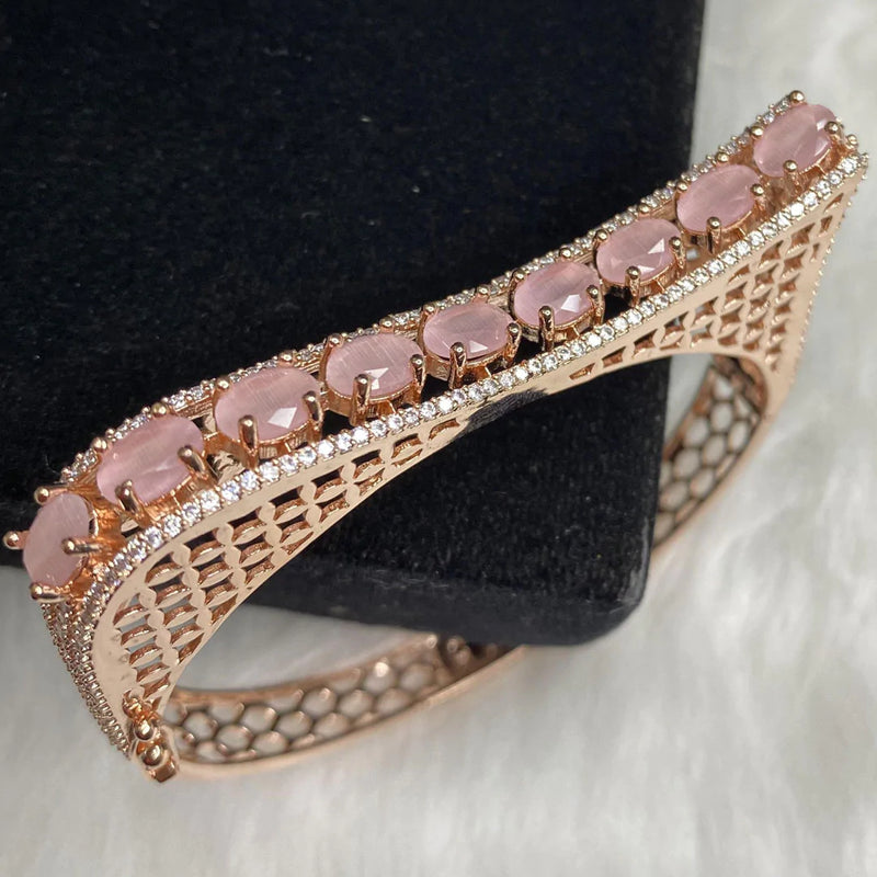 Rose Gold Plated Pink Stone Bangle